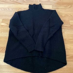 Madewell high-lo black turtleneck sweater